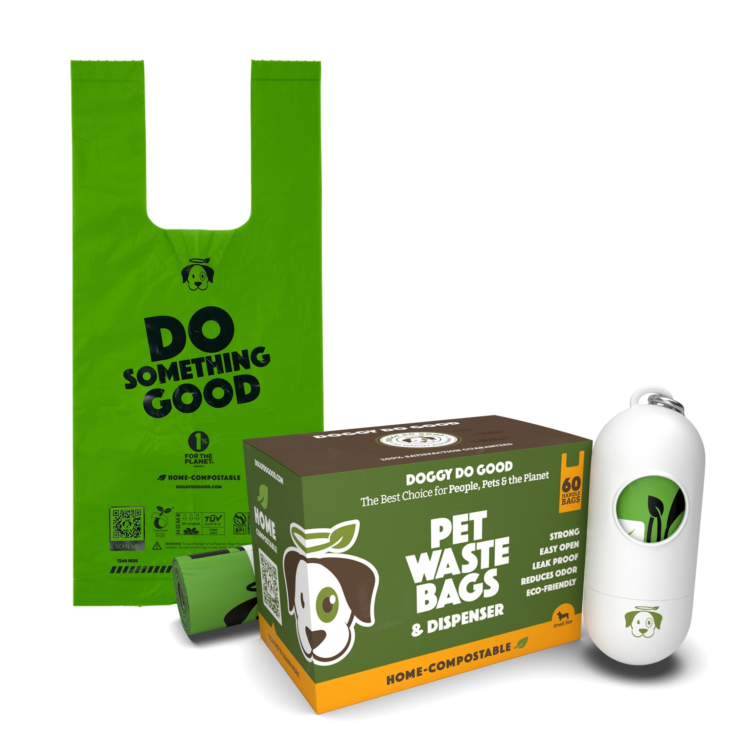 Dispenser + 60 Small Bags w/ Handles