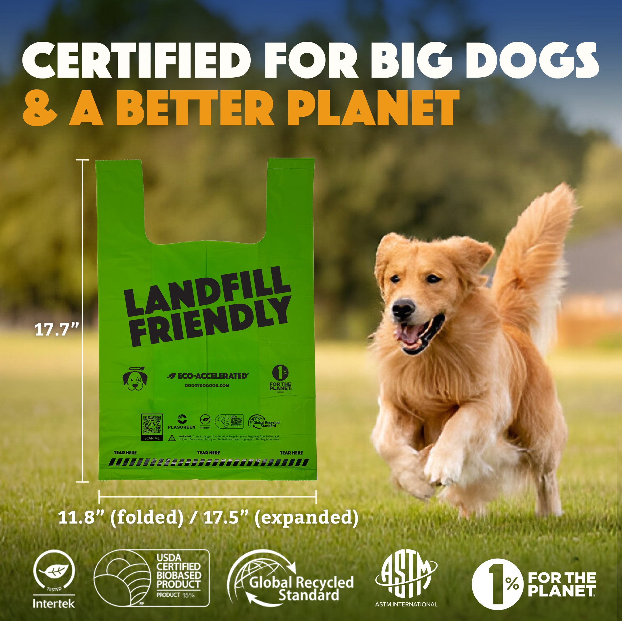 Landfill-Friendly Single Roll - 90 XL Bags w/ Handles