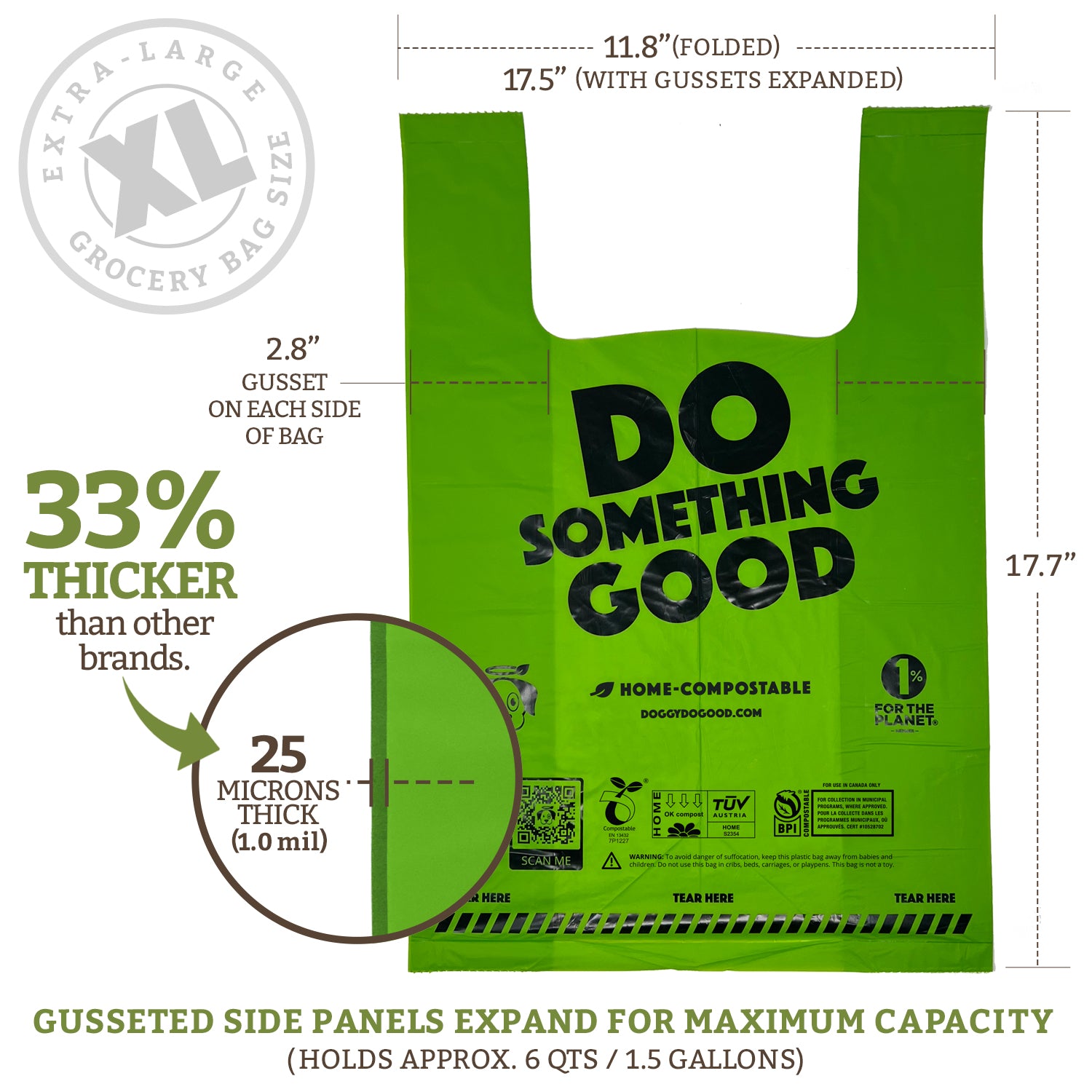 Single Roll - 90 XL Bags w/ Handles