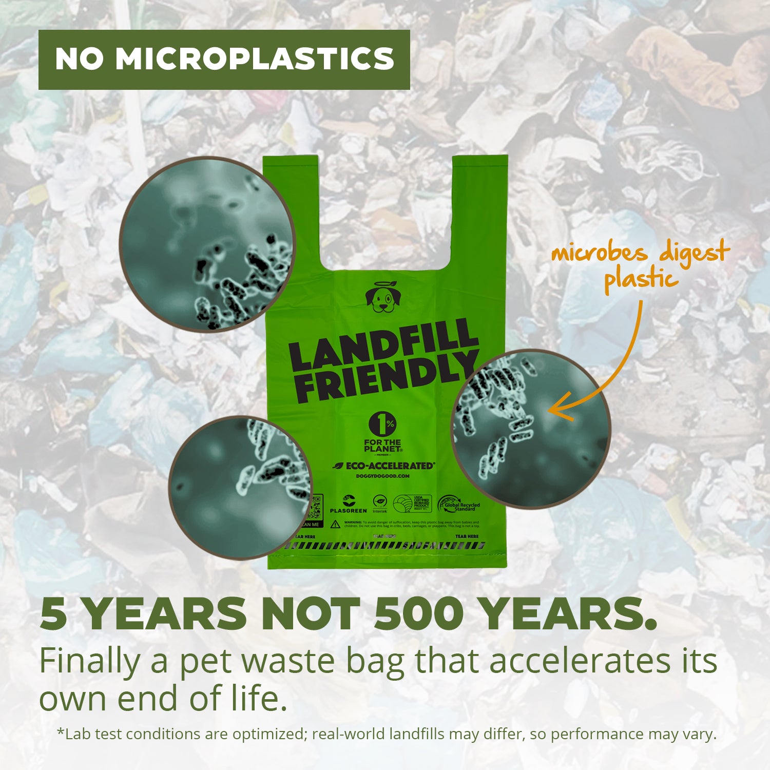 Grab & Go Landfill-Friendly Pet Waste Bags - 180 Handle Bags