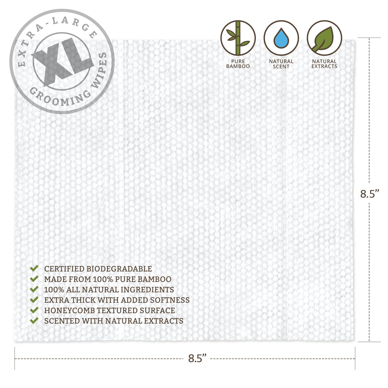 Biodegradable Grooming Wipes - 60 Wipes