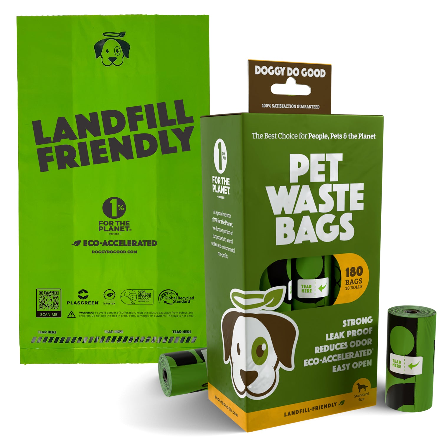 Landfill-Friendly Pet Waste Bags - 180 Bags