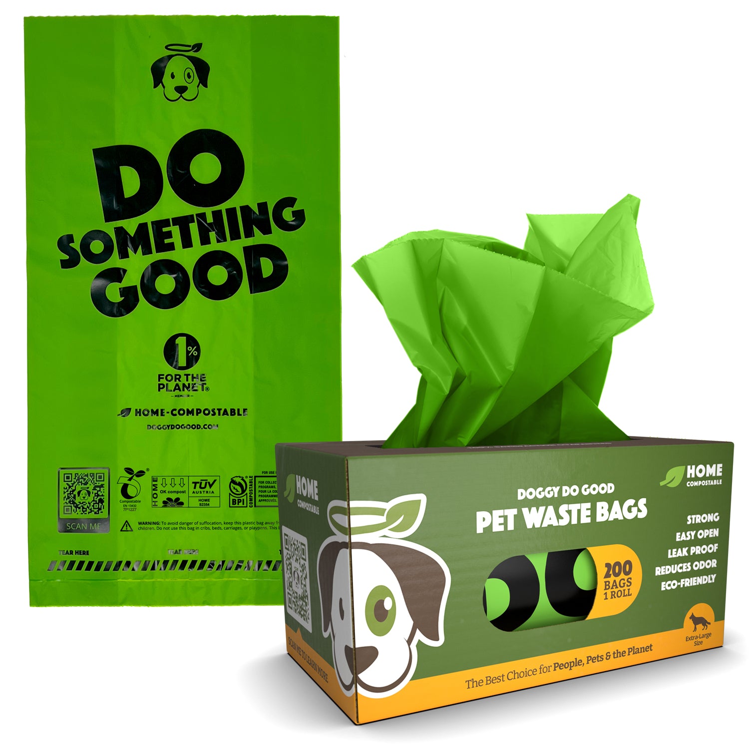 Pet One Doggy Waste Bags Compostable 6 Rolls X 20 Bags Per Roll